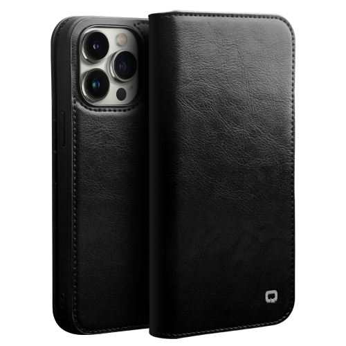 

For iPhone 14 Pro QIALINO Horizontal Flip Leather Phone Case(Black)