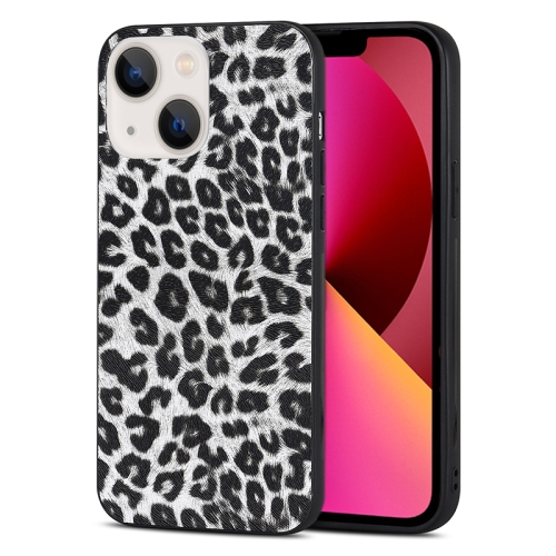 

TPU Leather Phone Case For iPhone 14(White Leopard Texture)