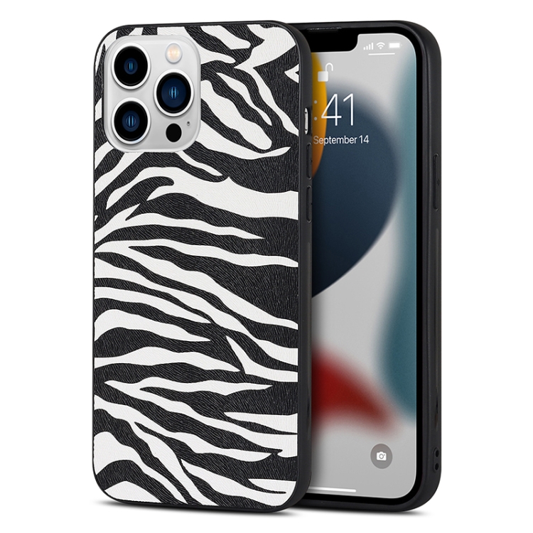 

TPU Leather Phone Case For iPhone 13(Zebra Texture)