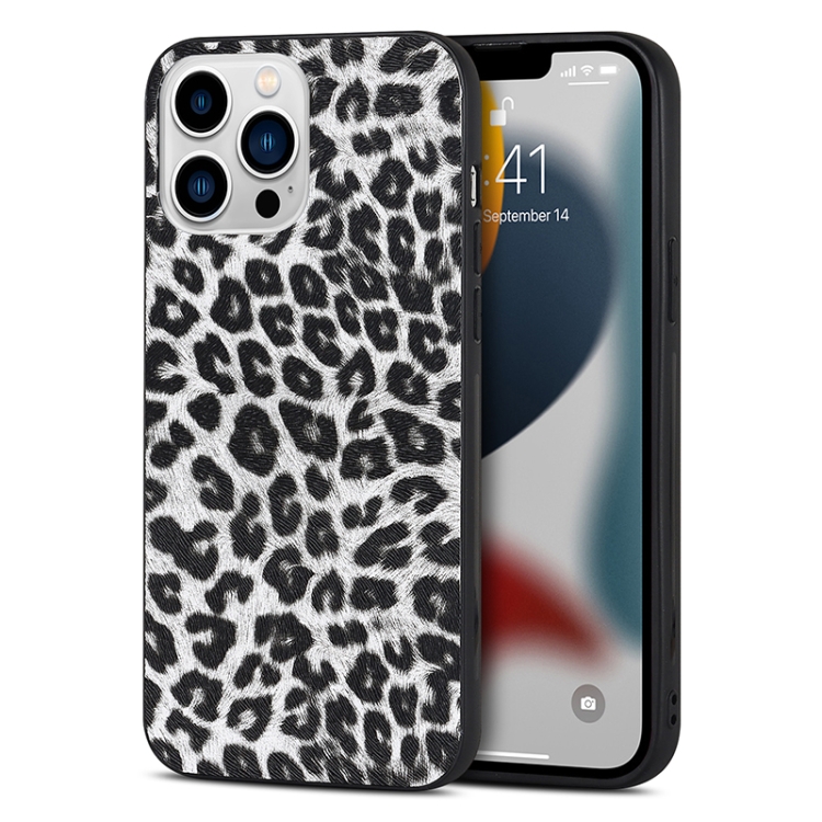 

For iPhone 11 TPU Leather Phone Case (White Leopard Texture)