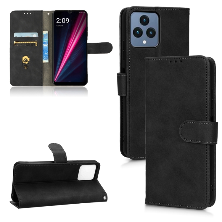 

For T-Mobile Revvl 6 5G Skin Feel Magnetic Flip Leather Phone Case(Black)