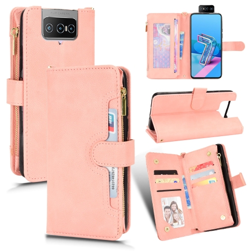 

For ASUS Zenfone 7 Pro ZS671KS Litchi Texture Zipper Leather Phone Case(Pink)