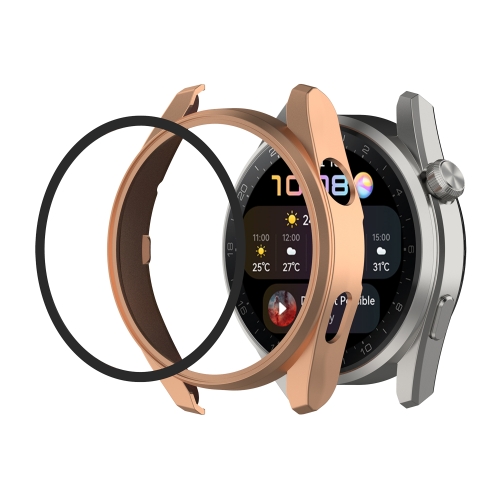 

For Huawei Watch3 Pro New PC + Tempered Glass Integrated Protective Watch Case(Rose Gold)