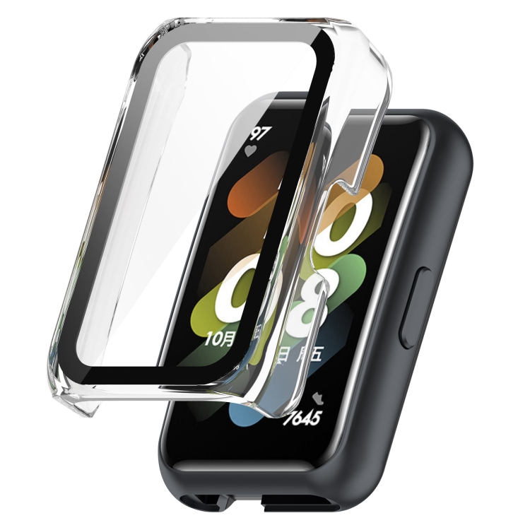 

For Huawei Watch Fit Mini PC + Tempered Film Integrated Protective Watch Case(Transparent White)