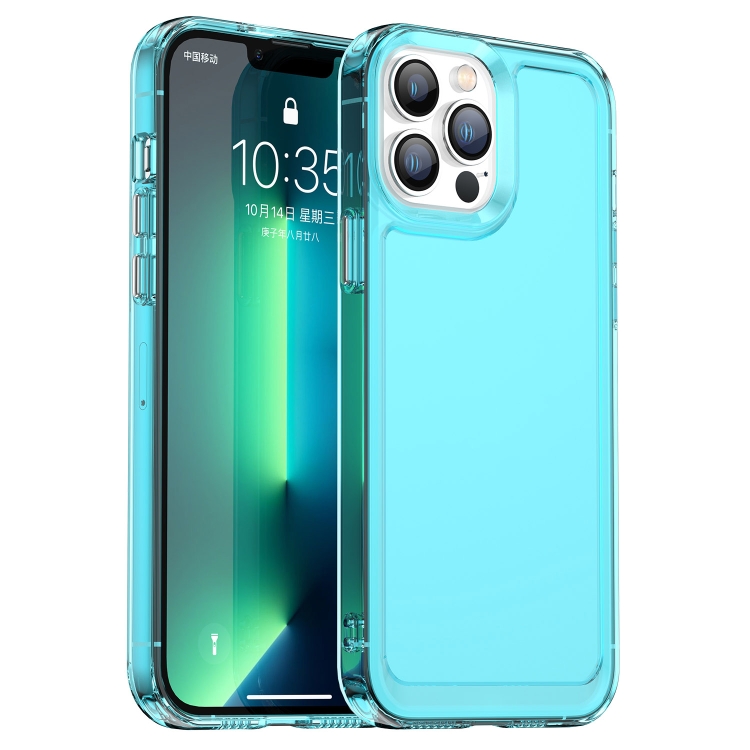 

Candy Series TPU Phone Case For iPhone 13 Pro Max(Transparent Blue)
