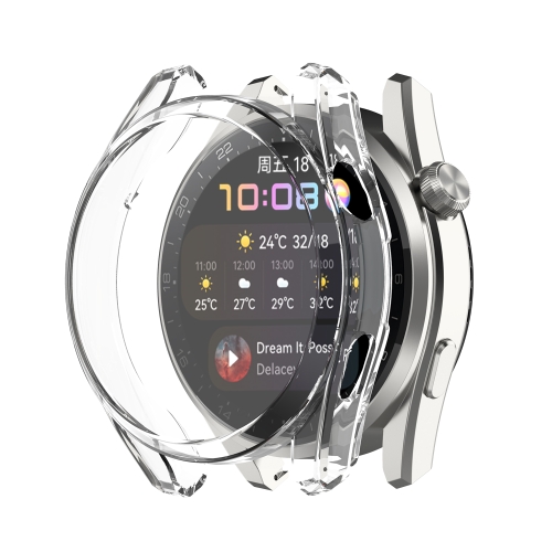 

For Huawei Watch3 Pro New Full Coverage TPU Electroplating Protective Watch Case(Transparent White)