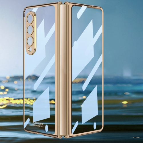 

For Samsung Galaxy Z Fold4 GKK Integrated Electroplating + Glass Full Coverage Phone Case(Gold)