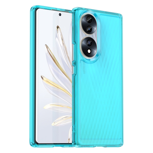 

For Honor 70 5G Candy Series TPU Phone Case(Transparent Blue)