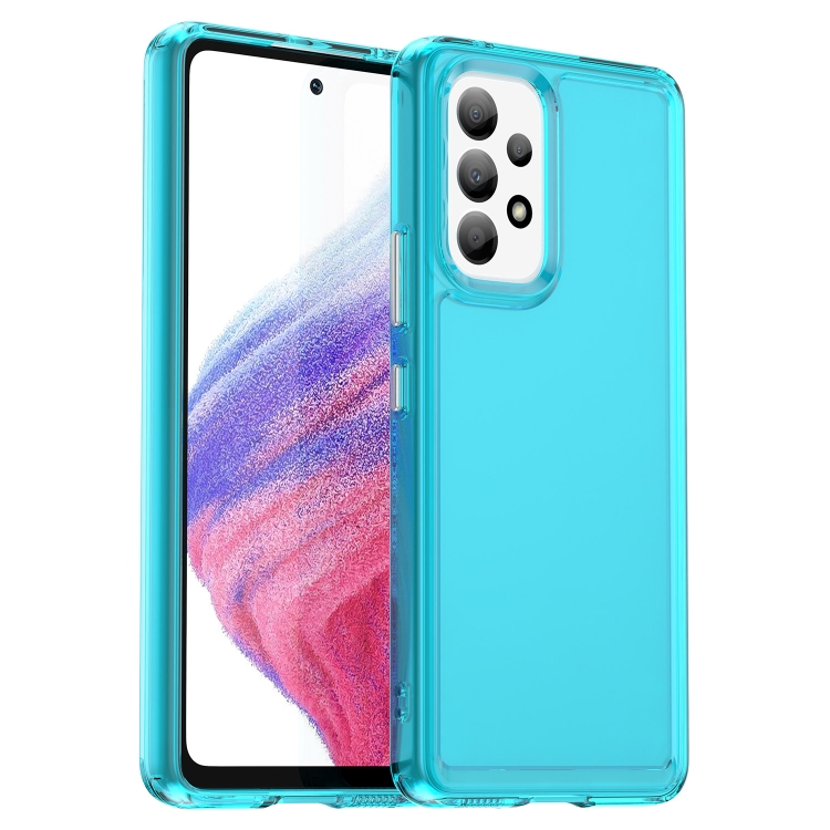

For Samsung Galaxy A53 Candy Series TPU Phone Case(Transparent Blue)
