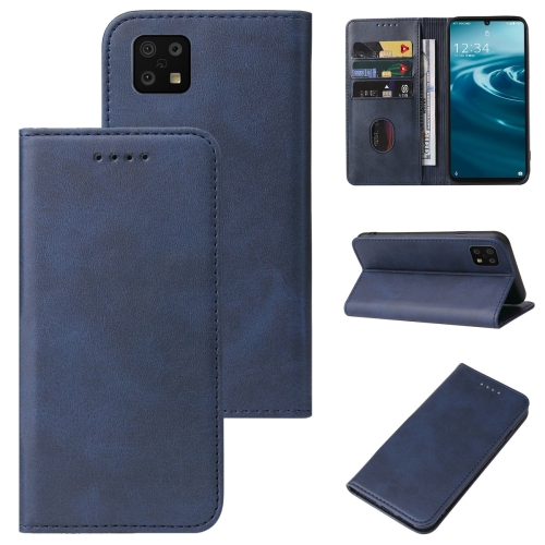 

For Sharp Aquos Sense 6 SHG05 / SH-54B / Sense 6S / SHG07 Magnetic Closure Leather Phone Case(Blue)