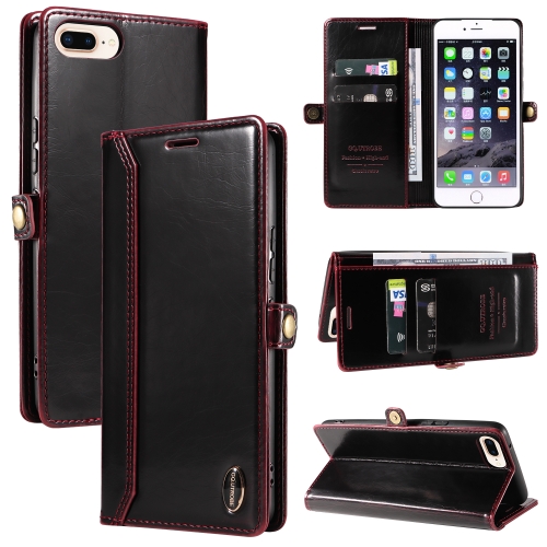 

GQUTROBE RFID Blocking Oil Wax Leather Case For iPhone 7 Plus / 8 Plus(Red)