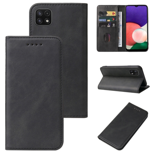 

For Samsung Galaxy A22 5G JP Version Magnetic Closure Leather Phone Case(Black)