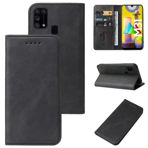 

For Samsung Galaxy M31 / M31 Prime / F41 / M21S Magnetic Closure Leather Phone Case(Black)