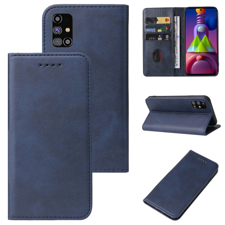 

For Samsung Galaxy M51 EU Version Magnetic Closure Leather Phone Case(Blue)