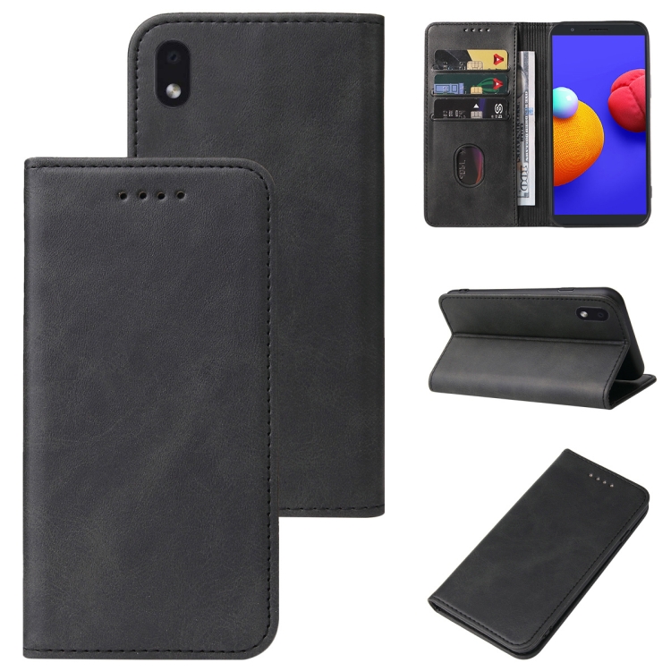 

For Samsung Galaxy A01 Core / M01 Core Magnetic Closure Leather Phone Case(Black)