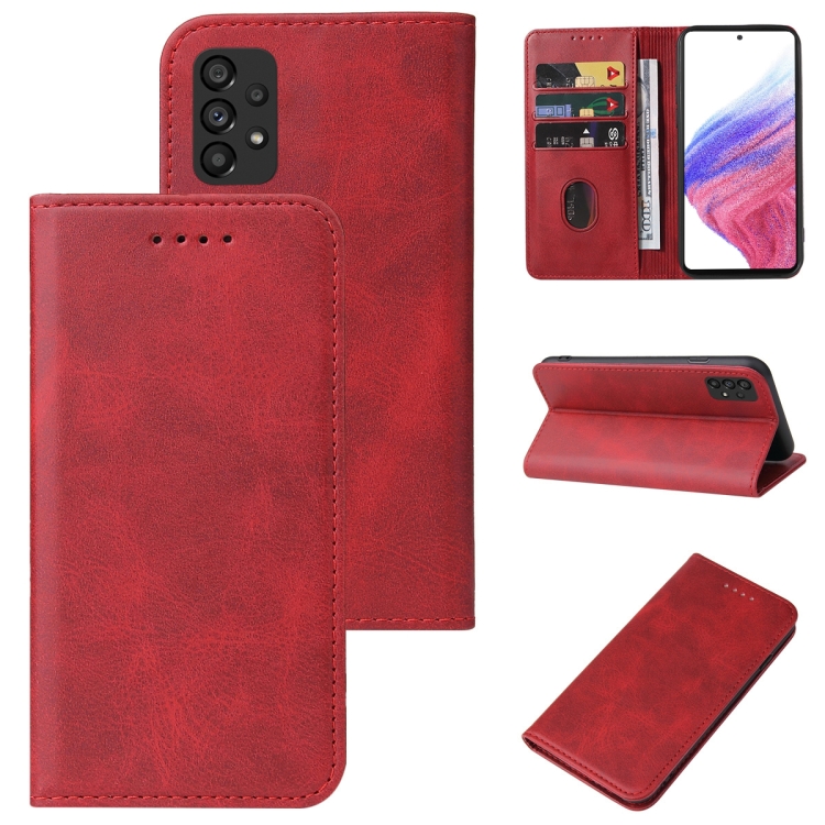 

For Samsung Galaxy A53 5G Magnetic Closure Leather Phone Case(Red)