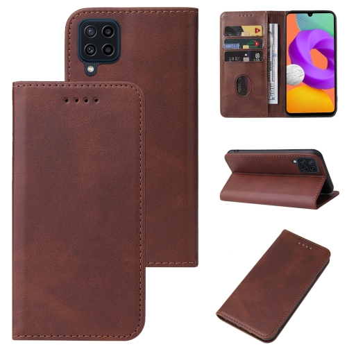 

For Samsung Galaxy M22 / A22 4G Magnetic Closure Leather Phone Case(Brown)