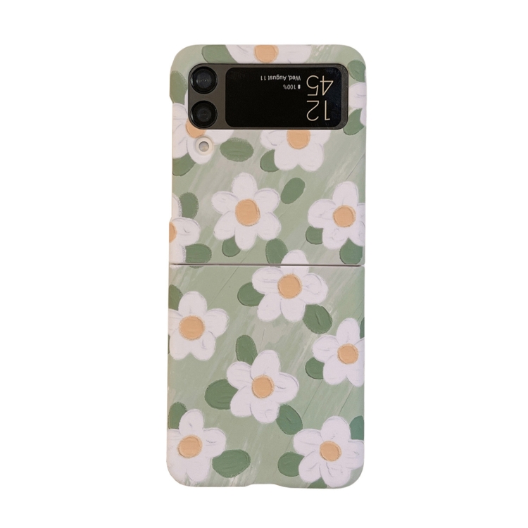 

For Samsung Galaxy Z Flip3 5G Flowers Pattern Folded Phone Case(Green Clover)