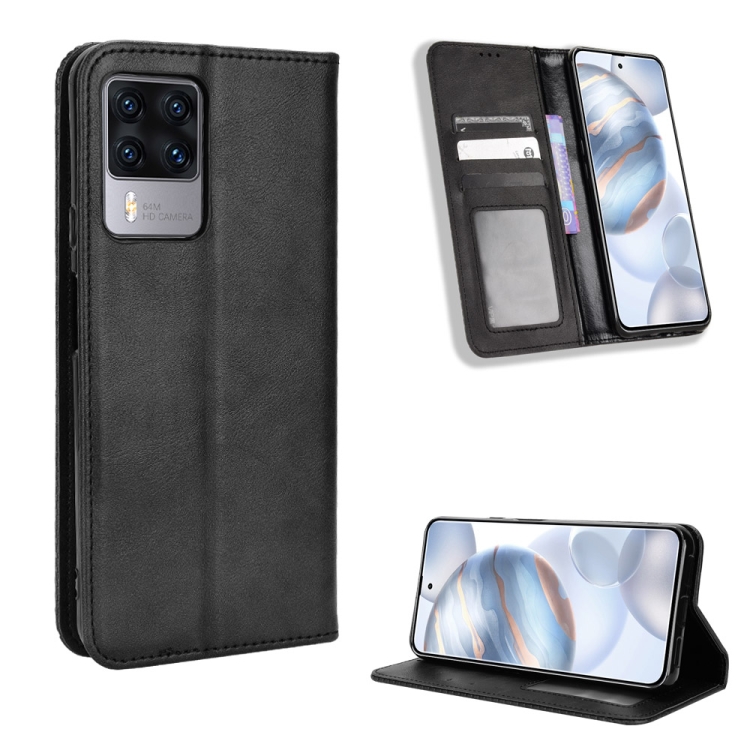 

For Cubot X50 Magnetic Buckle Retro Texture Leather Phone Case(Black)