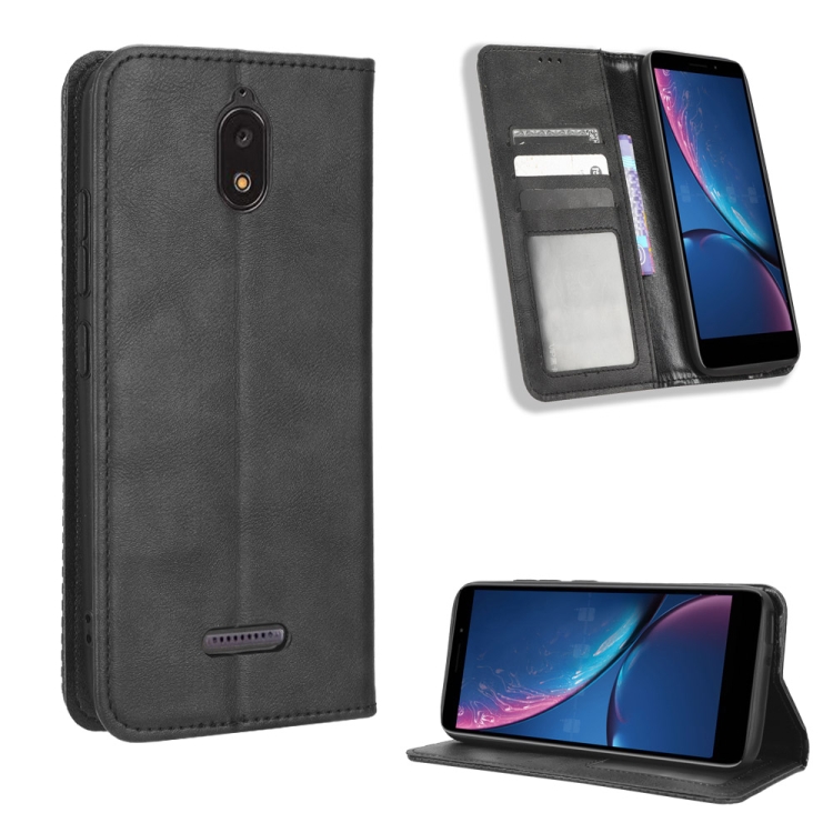 

For HotPepper Serrano3 Magnetic Buckle Retro Texture Leather Phone Case(Black)