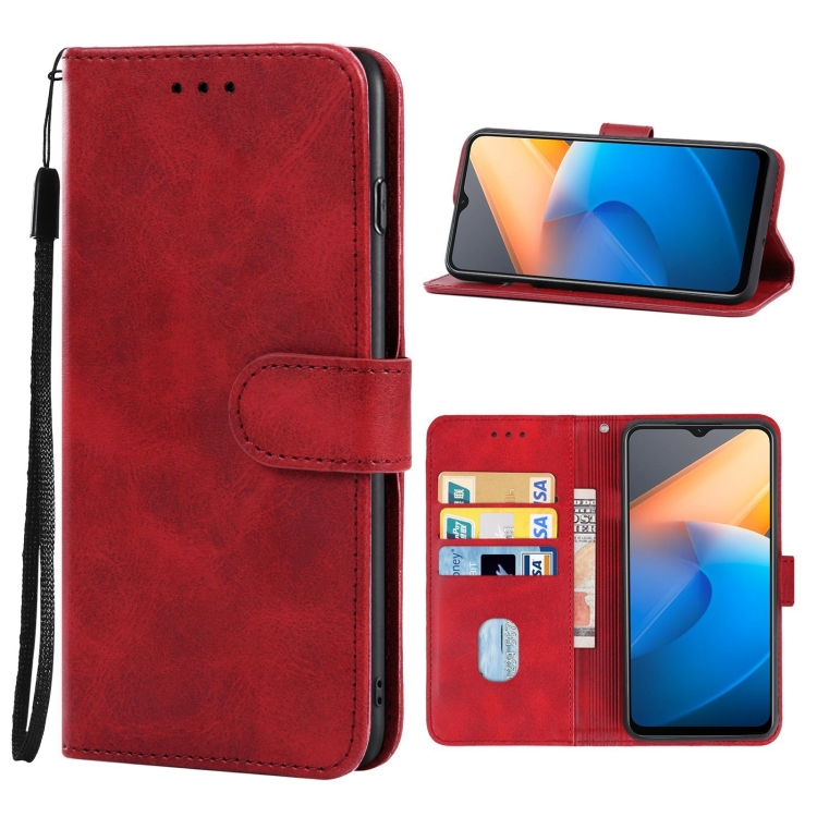

For vivo iQOO Z6x Leather Phone Case(Red)