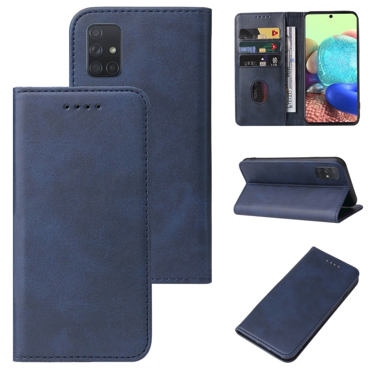 

For Samsung Galaxy A Quantum Magnetic Closure Leather Phone Case(Blue)