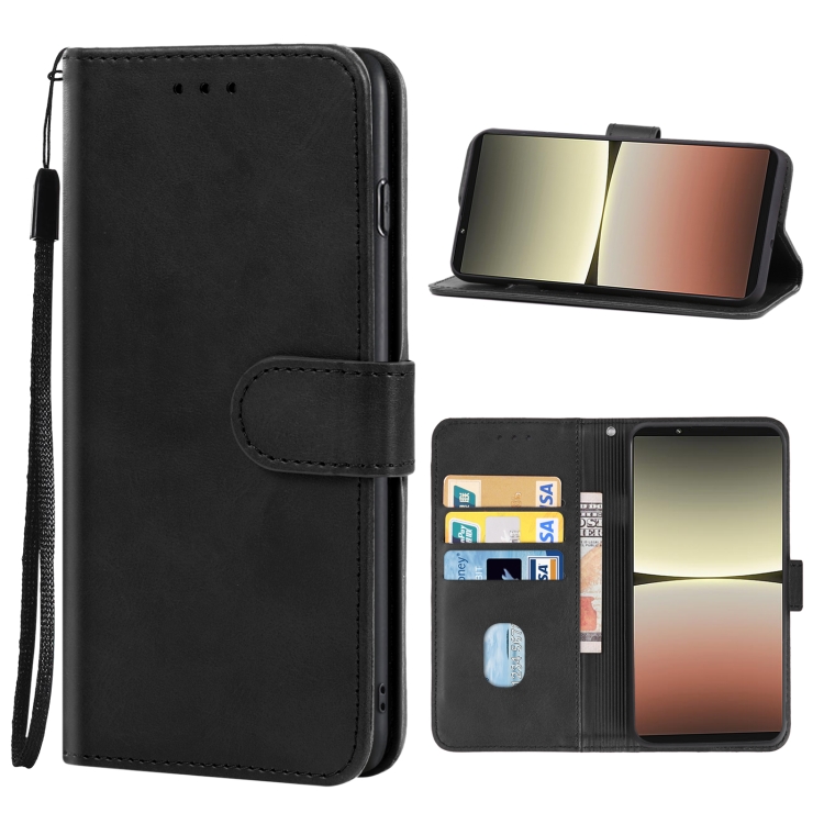 

For Sony Xperia 5 IV Leather Phone Case(Black)