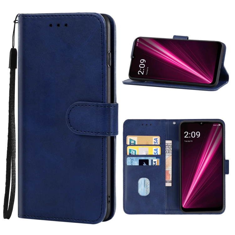 

For T-Mobile REVVL 6 5G Leather Phone Case(Blue)