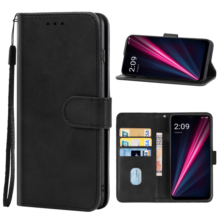 

For T-Mobile REVVL 6 Pro 5G Leather Phone Case(Black)