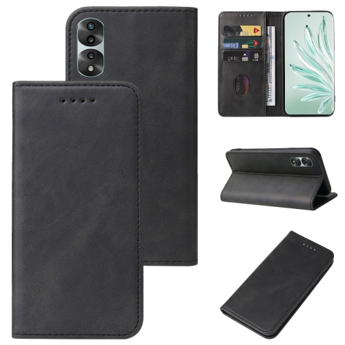 

For Honor 70 Pro+ Magnetic Closure Leather Phone Case(Black)