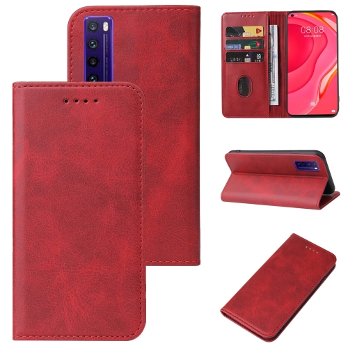 

For Huawei Nova 7 SE 5G Youth Magnetic Closure Leather Phone Case(Red)