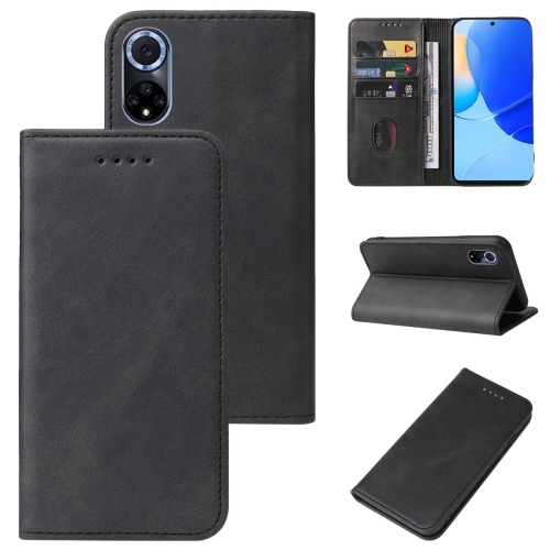 

For Huawei Nova 9 Magnetic Closure Leather Phone Case(Black)