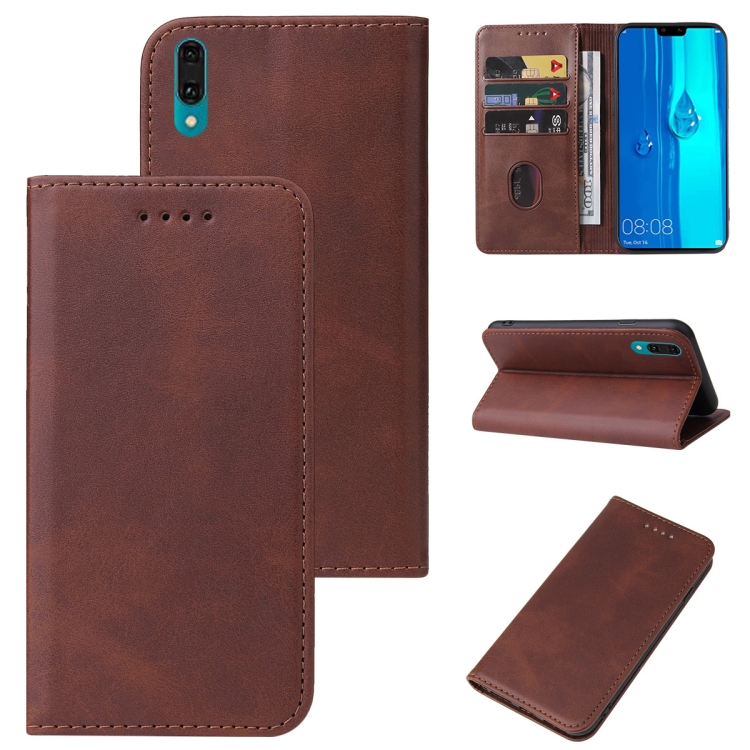 

For Huawei P Smart Z Magnetic Closure Leather Phone Case(Brown)