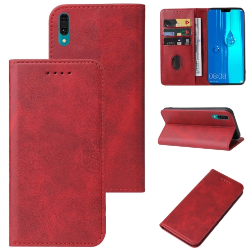 

For Huawei Y9 2019 Magnetic Closure Leather Phone Case(Red)