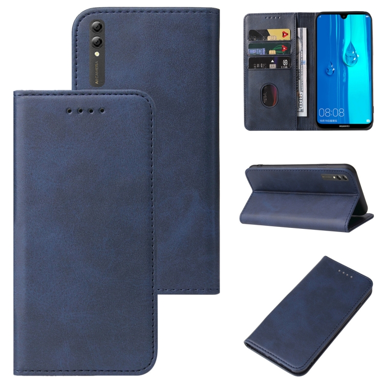 

For Huawei Enjoy Max Magnetic Closure Leather Phone Case(Blue)