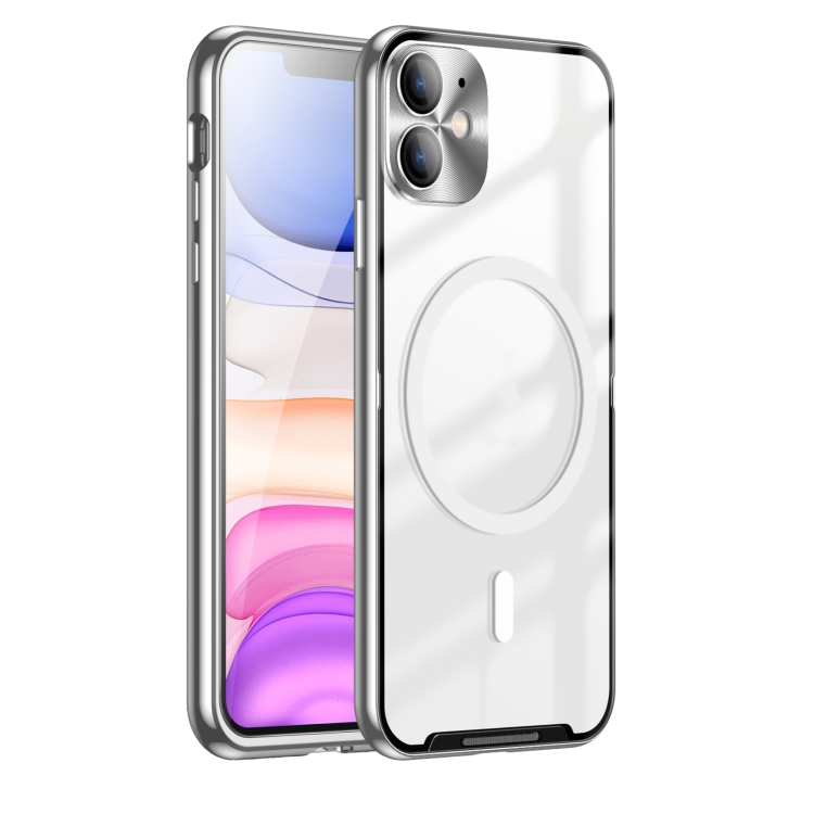 

MagSafe Frosted Metal Phone Case For iPhone 11(Silver)