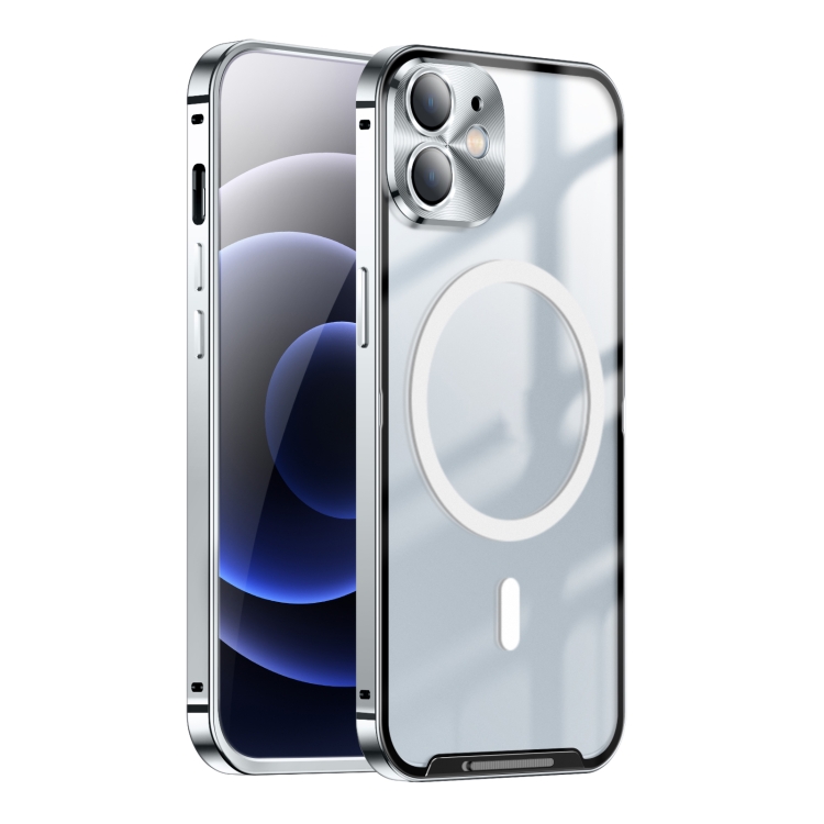 

For iPhone 12 MagSafe Frosted Metal Phone Case(Silver)