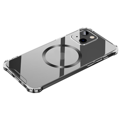 

For iPhone 14 Plus CD Ring Magnetic Four Corner Airbags Phone Case (Black)