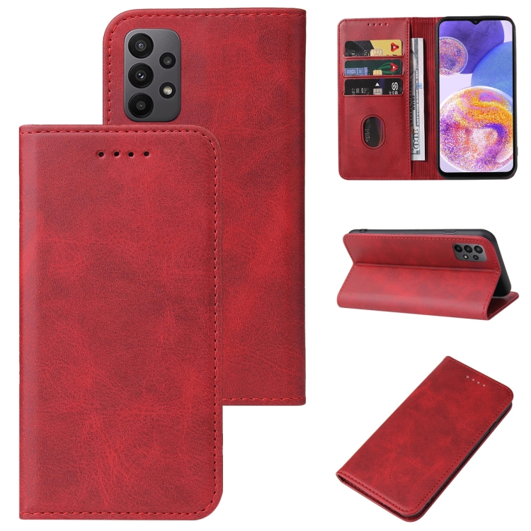 

For Samsung Galaxy A23 4G Magnetic Closure Leather Phone Case(Red)