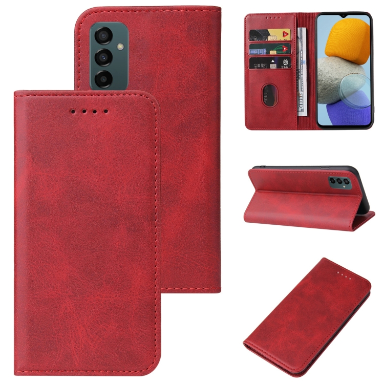

For Samsung Galaxy M23 5G / F23 Magnetic Closure Leather Phone Case(Red)