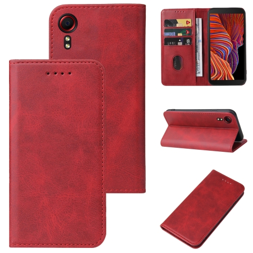 

For Samsung Galaxy Xcover 5 Magnetic Closure Leather Phone Case(Red)