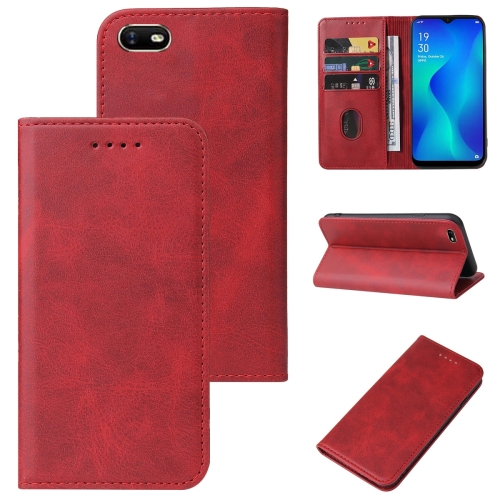 

For OPPO A1k Magnetic Closure Leather Phone Case(Red)