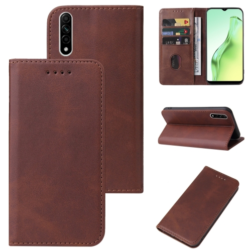 

For OPPO A31 Magnetic Closure Leather Phone Case(Brown)