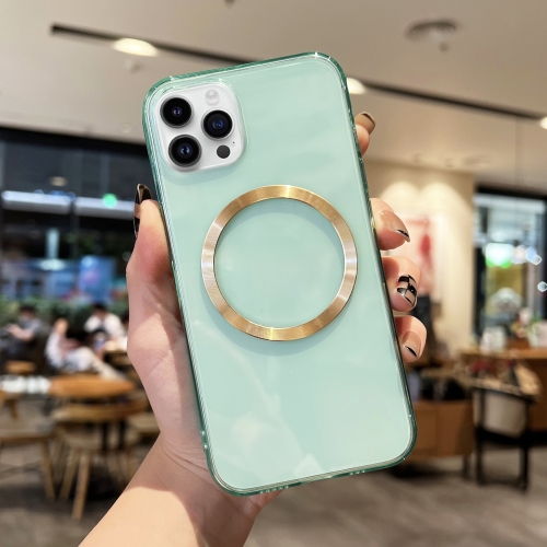 

For iPhone 11 Pro CD Texture MagSafe TPU Phone Case (Transparent Green)