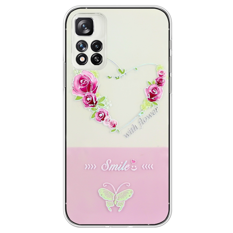 

For Xiaomi Redmi Note 11 Pro 5G Bronzing Butterfly Flower TPU Phone Case(Rose Heart)