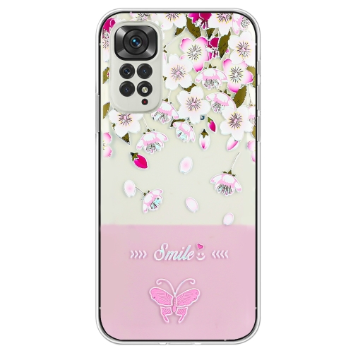 

For Xiaomi Redmi Note 11 Global Bronzing Butterfly Flower TPU Phone Case(Peach Blossoms)