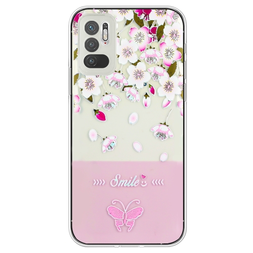 

For Xiaomi Redmi Note 10 5G / Poco M3 Pro 5G Bronzing Butterfly Flower TPU Phone Case(Peach Blossoms)