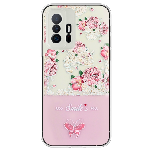 

For Xiaomi Mi 11T / 11T Pro Bronzing Butterfly Flower TPU Phone Case(Peony)