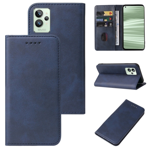 

For Realme GT2 Pro Magnetic Closure Leather Phone Case(Blue)