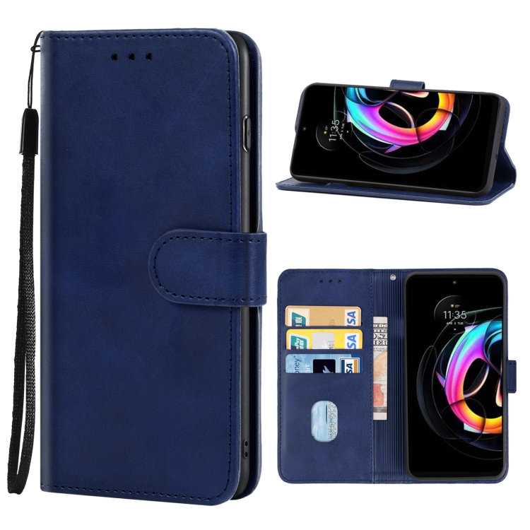 

For Motorola Edge 30 Neo Leather Phone Case(Blue)